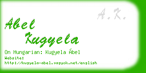 abel kugyela business card